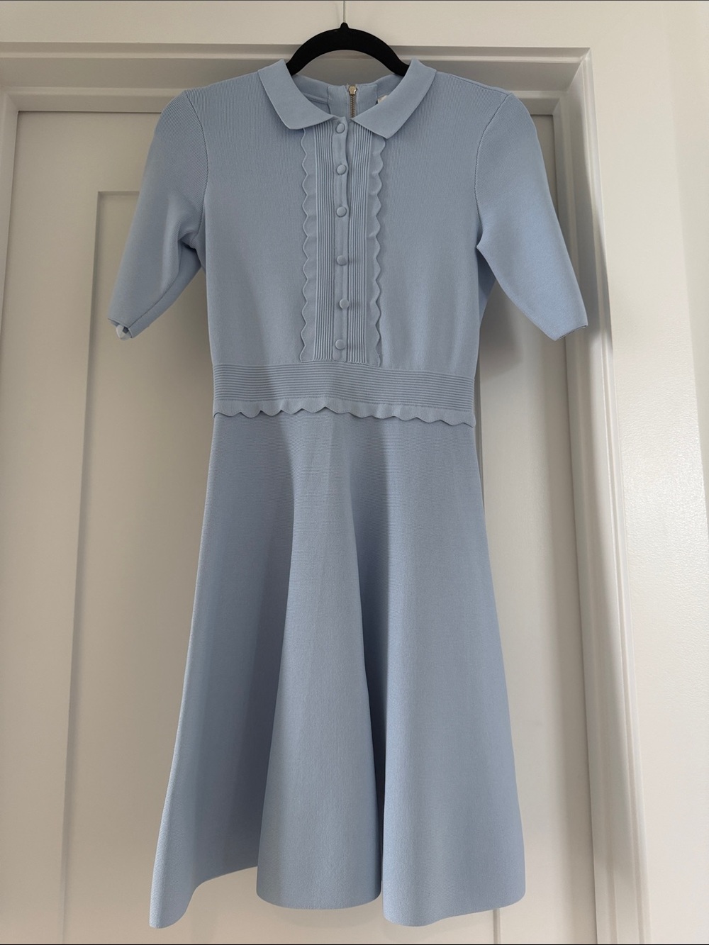 Ted Baker London Pale Blue Peter Pan Collar Knit Dress